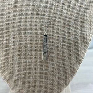 Tiffany & Co. Silver Bar Pendant Necklace